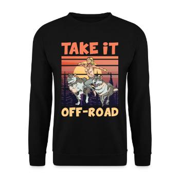 Take it OFF-ROAD Trailrunning Wolfpack - Unisex Sweatshirt - black - Front - Alina (178cm) & Michal (187cm)