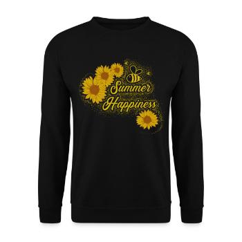 Summer Happiness Bee Sunflower - Unisex Sweatshirt - black - Front - Alina (178cm) & Michal (187cm)