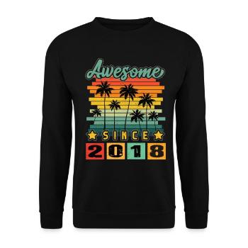 Awesome Since 2018 - Unisex Sweatshirt - black - Front - Alina (178cm) & Michal (187cm)