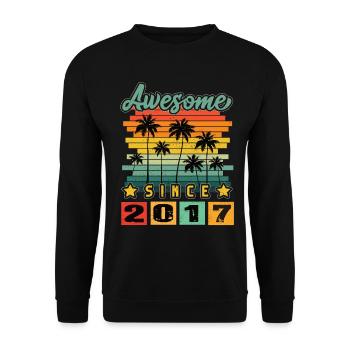Awesome Since 2017 - Unisex Sweatshirt - black - Front - Alina (178cm) & Michal (187cm)