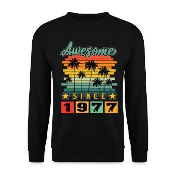 Awesome Since 1977 - Unisex Sweatshirt - black - Front - Alina (178cm) & Michal (187cm)
