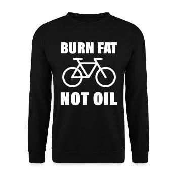Burn Fat Not Oil Klimawandel Klimaschutz Fahrrad - Unisex Pullover - Schwarz - Vorne - Alina (178cm) & Michal (187cm)