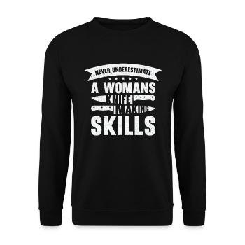 Knifemaking Knife Making Bladesmith Smithing Knife - Unisex Sweatshirt - black - Front - Alina (178cm) & Michal (187cm)
