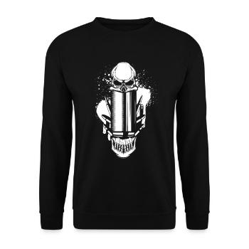Bullets and Skull Roses Aesthetic Dripping Pattern - Unisex Sweatshirt - black - Front - Alina (178cm) & Michal (187cm)