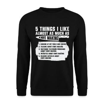 Knifemaking Knife Making Bladesmith Smithing Knife - Unisex Sweatshirt - black - Front - Alina (178cm) & Michal (187cm)