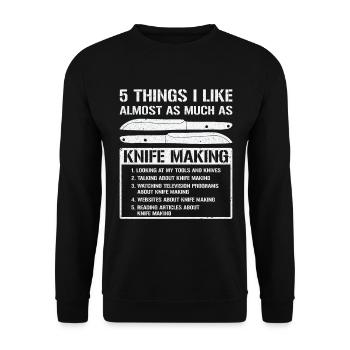 Knifemaking Knife Making Bladesmith Smithing Knife - Unisex Sweatshirt - black - Front - Alina (178cm) & Michal (187cm)