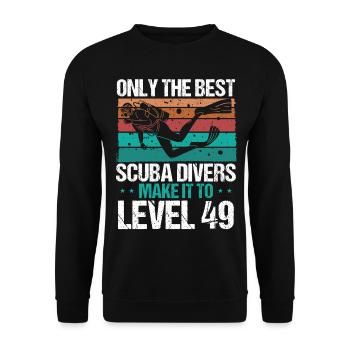 49 Scuba Diving Level 49 Year Diver Snorkeling - Unisex Pullover - Schwarz - Vorne - Alina (178cm) & Michal (187cm)