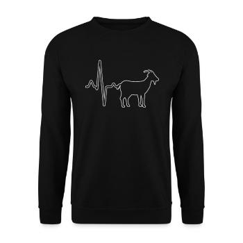 Ziege Herzschlag - Unisex Pullover - Schwarz - Vorne - Alina (178cm) & Michal (187cm)
