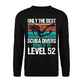 52 Scuba Diving Level 52 Year Diver Snorkeling - Unisex Sweatshirt - black - Front - Alina (178cm) & Michal (187cm)