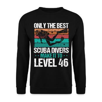 46 Scuba Diving Level 46 Year Diver Snorkeling - Unisex Sweatshirt - black - Front - Alina (178cm) & Michal (187cm)