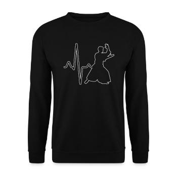 Aikido Herzschlag - Unisex Pullover - Schwarz - Vorne - Alina (178cm) & Michal (187cm)