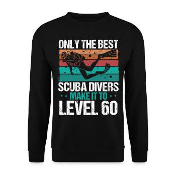 60 Scuba Diving Level 60 Year Diver Snorkeling - Unisex Sweatshirt - black - Front - Alina (178cm) & Michal (187cm)