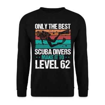 62 Scuba Diving Level 62 Year Diver Snorkeling - Unisex Sweatshirt - black - Front - Alina (178cm) & Michal (187cm)