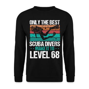 68 Plongée sous-marine Niveau 68 ans Plongeur Snorkeling - Sweat-shirt Unisexe - noir - Devant - Alina (178cm) & Michal (187cm)