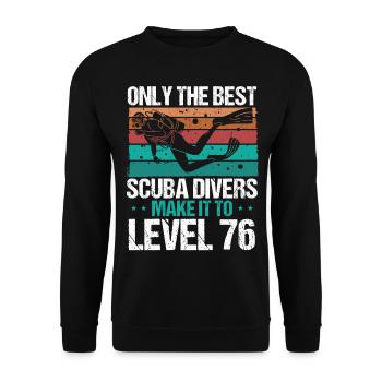 76 Scuba Diving Level 76 Year Diver Snorkeling - Unisex Sweatshirt - black - Front - Alina (178cm) & Michal (187cm)