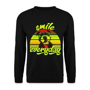 American Bully smile everyday rainbow colors - Unisex Sweatshirt - black - Front - Alina (178cm) & Michal (187cm)