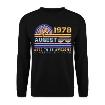 Baujahr 1978 Im August - Unisex Pullover - Schwarz - Vorne - Alina (178cm) & Michal (187cm)