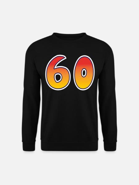 Zahl 60 Rot - Oranges Design - Unisex Pullover - Schwarz