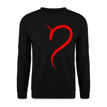 Demi-cœur rouge - Sweat-shirt Unisexe - noir - Devant - Alina (178cm) & Michal (187cm)
