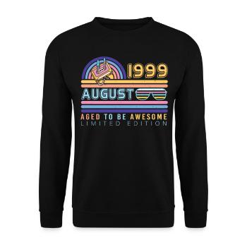 Geboren Im August 1999 - Unisex Pullover - Schwarz - Vorne - Alina (178cm) & Michal (187cm)