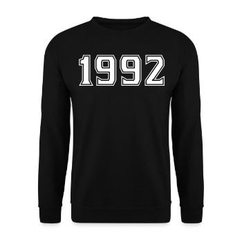 Année 1992 - Année chanceuse - Sweat-shirt Unisexe - noir - Devant - Alina (178cm) & Michal (187cm)