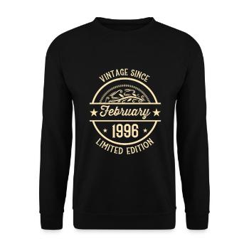 Anniversaire Vintage depuis février 1996 - Sweat-shirt Unisexe - noir - Devant - Alina (178cm) & Michal (187cm)