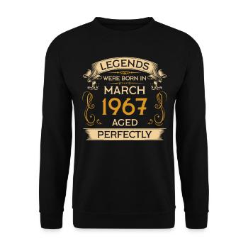 Birthday Legends Were Born Ins March 1967 - Unisex Sweatshirt - black - Front - Alina (178cm) & Michal (187cm)