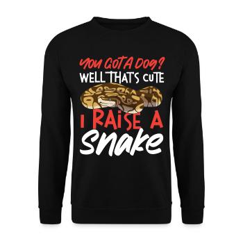 Snake Serpent You Got A Dog? Well - Unisex Pullover - Schwarz - Vorne - Alina (178cm) & Michal (187cm)