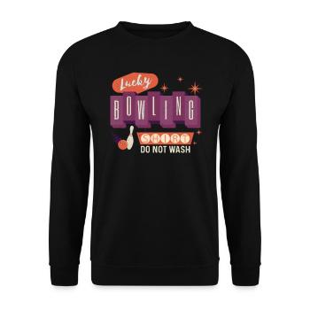 This is my Lucky Bowling Shirt - Do not wash - Unisex Pullover - Schwarz - Vorne - Alina (178cm) & Michal (187cm)