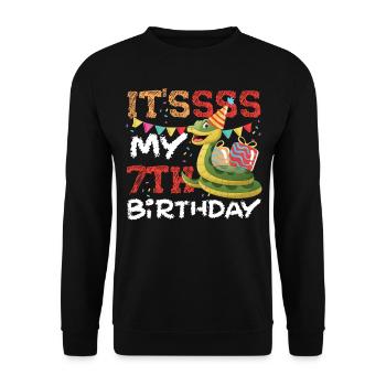 Snake Serpent It'ssss My 7th - Unisex Pullover - Schwarz - Vorne - Alina (178cm) & Michal (187cm)