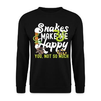 Snake Serpent Snakes Make Me Happy - Unisex Sweatshirt - black - Front - Alina (178cm) & Michal (187cm)