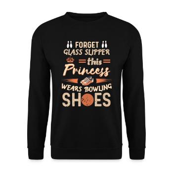 This Princess Wears Bowling Shoes für Bowler Frau - Unisex Pullover - Schwarz - Vorne - Alina (178cm) & Michal (187cm)