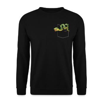 Snake Serpent Pocket - Unisex Sweatshirt - black - Front - Alina (178cm) & Michal (187cm)