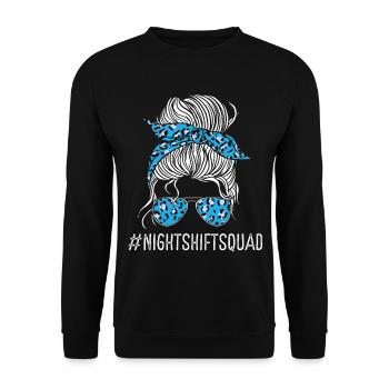 Night Shift Squad Paramedic Funny Night Shift EMT - Unisex Sweatshirt - black - Front - Alina (178cm) & Michal (187cm)