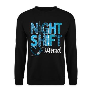 Paramedic Ambulance Tech Night Shift Squad EMT - Unisex Pullover - Schwarz - Vorne - Alina (178cm) & Michal (187cm)