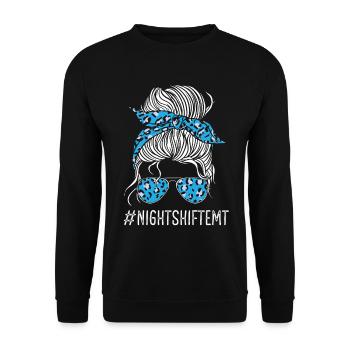 Night Shift EMT Women Ambulance EMS Paramedic - Unisex Sweatshirt - black - Front - Alina (178cm) & Michal (187cm)