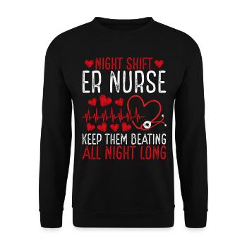 Infirmière de nuit ER ER Tech Emergency Medical - Sweat-shirt Unisexe - noir - Devant - Alina (178cm) & Michal (187cm)