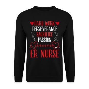 Emergency Medical Nurse Hard Work Perseverance ER - Unisex Sweatshirt - black - Front - Alina (178cm) & Michal (187cm)