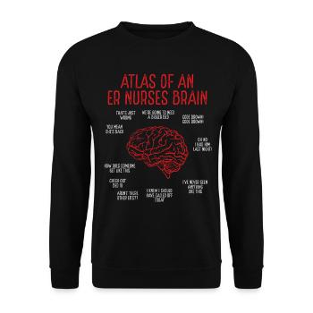 Emergency Medical Nurse ER Nurses Brain ER Tech - Unisex Sweatshirt - black - Front - Alina (178cm) & Michal (187cm)