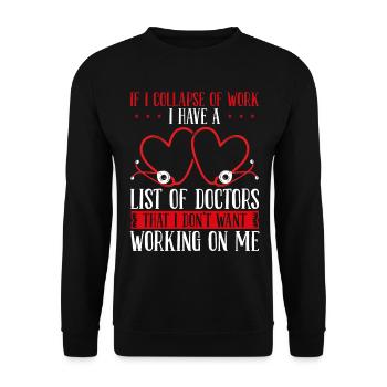 Emergency Medical Nurse Funny ER Technician ER - Unisex Sweatshirt - black - Front - Alina (178cm) & Michal (187cm)