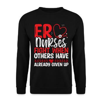 Emergency Medical Nurse ER Technician ER Nurse - Unisex Sweatshirt - black - Front - Alina (178cm) & Michal (187cm)