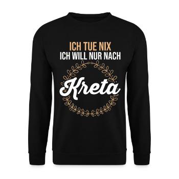 Ich tue nix ich will nur nach Kreta - Unisex Pullover - Schwarz - Vorne - Alina (178cm) & Michal (187cm)