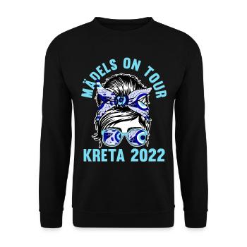 Mädels on Tour Kreta 2022 - Unisex Pullover - Schwarz - Vorne - Alina (178cm) & Michal (187cm)