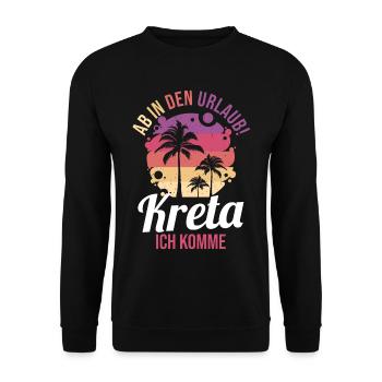 Ab in den Urlaub Kreta ich komme - Unisex Pullover - Schwarz - Vorne - Alina (178cm) & Michal (187cm)