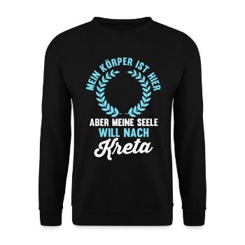 Meine Seele will nach Kreta - Unisex Pullover - Schwarz - Vorne - Alina (178cm) & Michal (187cm)