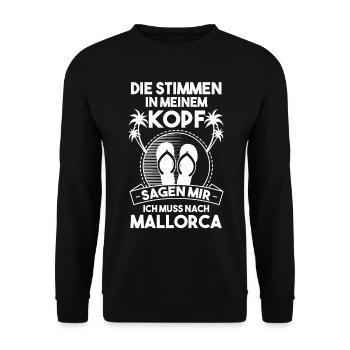 Die Stimmen in meinem Kopf sagen mir ich muss nach - Unisex Pullover - Schwarz - Vorne - Alina (178cm) & Michal (187cm)