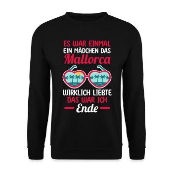 Es war einmal ein Mädchen das Mallorca wirklich li - Unisex Pullover - Schwarz - Vorne - Alina (178cm) & Michal (187cm)