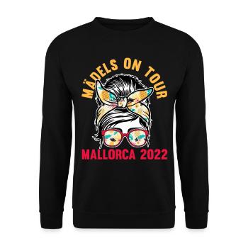 Mädels on Tour Mallorca 2022 - Unisex Pullover - Schwarz - Vorne - Alina (178cm) & Michal (187cm)