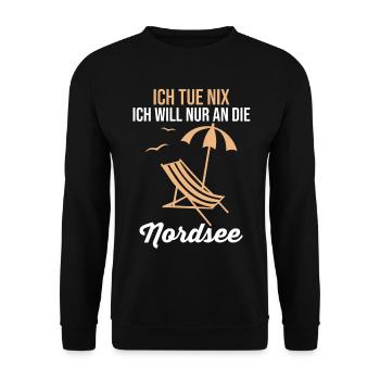 Ich tue nix ich will nur an die Nordsee - Unisex Pullover - Schwarz - Vorne - Alina (178cm) & Michal (187cm)