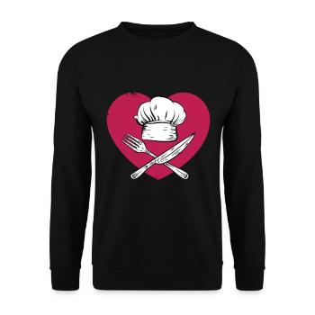 Chef Chef Chapeau de chef Gastronomie Cuisine - Sweat-shirt Unisexe - noir - Devant - Alina (178cm) & Michal (187cm)